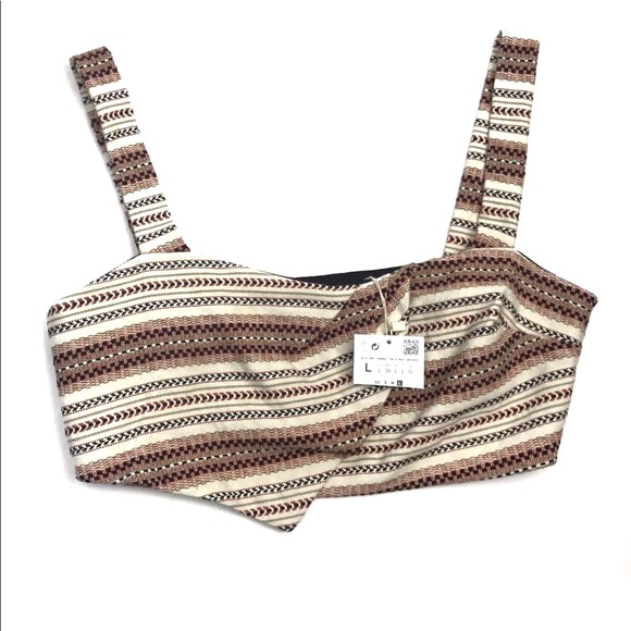 Zara Tops - Tribal Woven Asymmetrical Bra Top